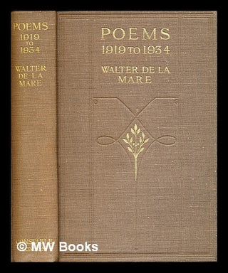 Item #286280 Poems, 1919 to 1934. Walter De la Mare