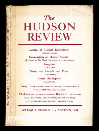 Item #288050 The Hudson Review: volume 1, Number 3, Autumn, 1948. William . Bennett Arrowsmith,...