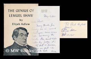 Item #28810 The Genius of Lemuel Shaw : Expounder of the Common Law. Elijah Adlow, 1896