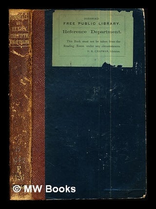Item #290083 Memorials of Henry the Fifth, king of England / edited by Charles Augustus Cole....