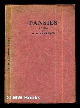 Item #290874 Pansies: poems by D. H. Lawrence. D. H. Lawrence