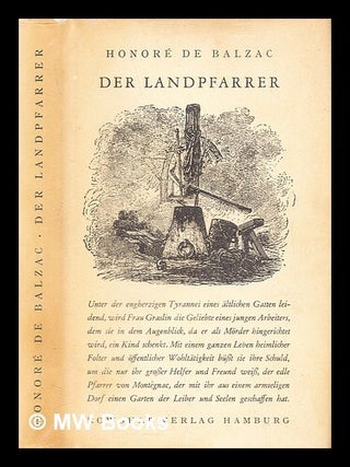 Item #295845 Der Landpfarrer. Honoré de Balzac