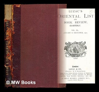 Item #297047 Luzac's Oriental List and Book Review: Quarterly: vol. XL: January to December,...
