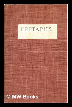 Item #297565 Epitaphs. Eleanor M. Brougham, Eleanor Mabel, 1883