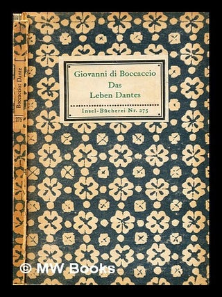 Item #302304 Das Leben Dantes. Giovanni Boccaccio
