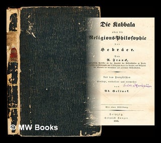 Item #304238 Die Kabbala : oder die Religions-Philosophie der Hebräer / von A. Franck / ; aus...