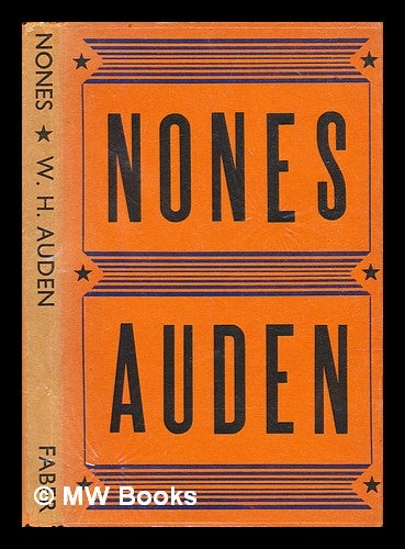 Item #305100 Nones. W. H. Auden, Wystan Hugh.