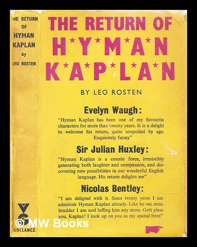 Item #306148 The return of Hyman Kaplan. Leo Rosten.