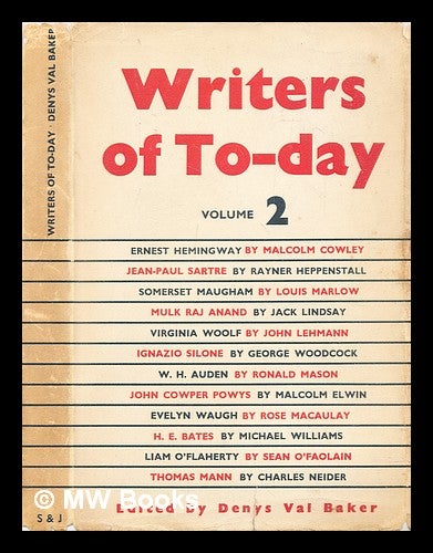 Item #306164 Writers of to-day 2 / edited by Denys Val Baker. Denys Val Baker.