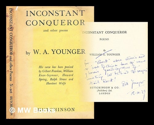 Item #308299 Inconstant conqueror : poems. William A. Younger.
