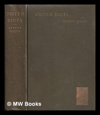 Item #309383 Obiter dicta : second series / by Augustine Birrell. Augustine Birrell