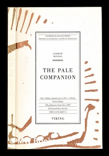 Item #311389 The pale companion. Andrew Motion, 1952-.
