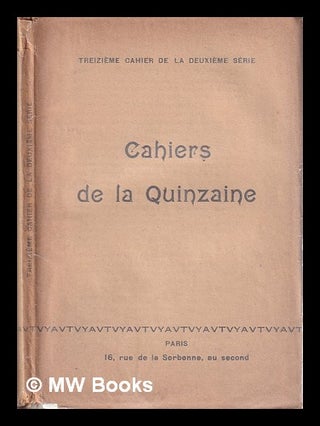 Item #317752 Cahiers de la Quinzaine