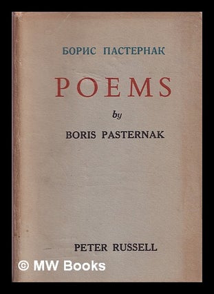 Item #319463 Poems / by Boris Pasternack; translated by L. Slater; forward by Hugh MacDiarmid....