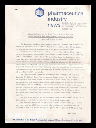 Item #325265 ABPI News: Pharmaceutical Industry News. Association of British Pharmaceutical Industry
