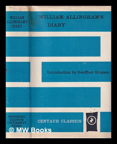 Item #327229 William Allingham's Diary/ introduction by Geoffrey Grigson. William Allingham.