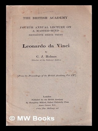 Item #345521 Leonardo da Vinci / by C.J. Holmes. C. J. Holmes, Charles John
