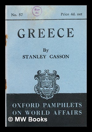 Item #348250 Ancient Greece : a study / by Stanley Casson. Stanley Casson