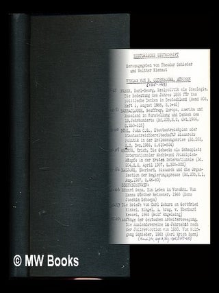 Item #354785 Historische Zeitschrift: 8 articles bound together. Karl-Georg. Barraclough Faber,...