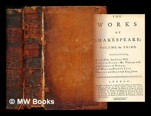 Item #355666 The Works of Shakespeare: vol. III & VII. William Shakespeare.