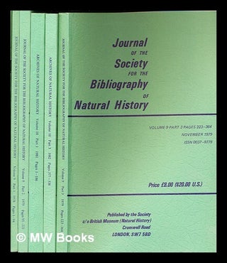 Item #356463 Journal of the Society for the Bibliography of Natural History: 6 volumes. London...
