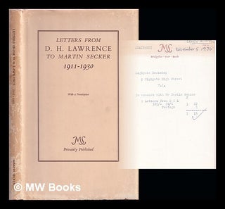 Item #360560 Letters from D.H. Lawrence to Martin Secker, 1911-1930. D. H. Lawrence