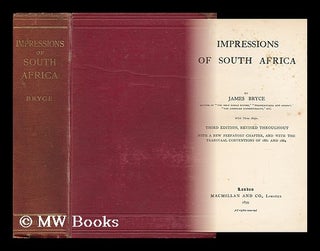 Item #36421 Impressions of South Africa, by James Bryce... with Three Maps. James Bryce Bryce,...