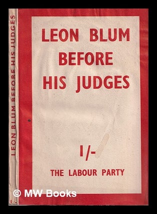 Item #364936 Léon Blum before his judges at the Supreme court of Riom, March 11th and 12th,...