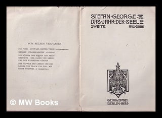Item #368273 Das Jahr der Seele / Stefan George. Stefan Anton George