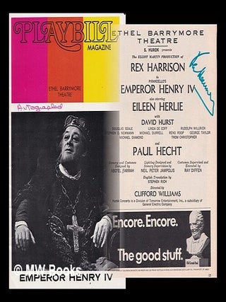 Item #368917 Playbill Magazine: Ethel Barrymore Theatre: Emperor Henry IV: SIGNED by Rex...