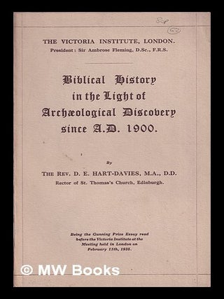 Item #369512 Biblical history in the light of archaeological discovery since A.D. 1900 / by D.E....