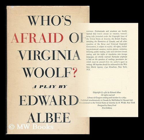 Item #36965 Who's Afraid of Virginia Woolf? A Play. Edward Albee, 1928-.