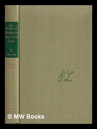 Item #370927 The letters of Charles and Mary Anne Lamb. Vol.2 1801-1809. Charles Lamb