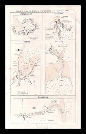Item #372562 Authentic 19th Century Print of Ports in Ireland East Coast St Georges and North...