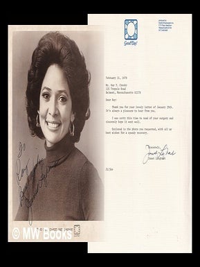 Item #374268 SIGNED photograph and letter by Jane Langhart. Boston Broadcasters Inc