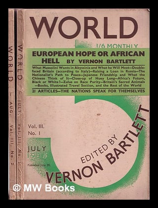 Item #377227 World: two issues: vol. III: No. 1: July, 1935 & vol. III: No. 2: Aug., 1935. Vernon...