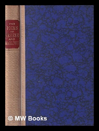 Item #383575 Poems of Robert Greene and Christopher Marlowe / ed. by Robert Bell. Robert Greene,...