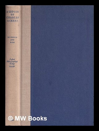Item #388432 A ledger of Charles Ackers, printer of The London Magazine / edited by D.F. McKenzie...