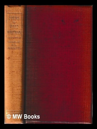 Item #395006 Poems / by Walt Whitman ; selected and edited by William Michael Rossetti. Walt Whitman