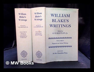 Item #395370 William Blake's Writings - in 2 volumes. William Blake, G. E. Bentley Jr