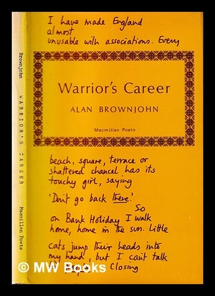 Item #398640 Warrior's career: poems. Alan Brownjohn, 1931