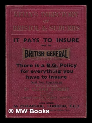 Item #401686 Kelly's directory of Bristol and suburbs with map. Kelly's Directories Ltd