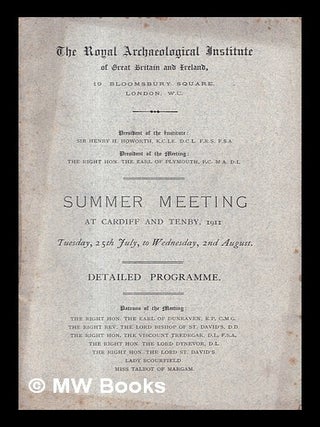 Item #421100 Detailed programme of the summer meeting at Cardiff & Tenby, 1911, Tuesday, 25th...