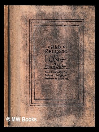 Item #424366 All religions are one / by William Blake. William Blake