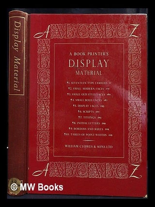Item #432212 A book printer's display material as used by William Clowes & Sons, ltd. at the...