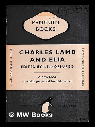 Item #434681 Charles Lamb and Elia / edited by J.E. Morpurgo. Charles Lamb