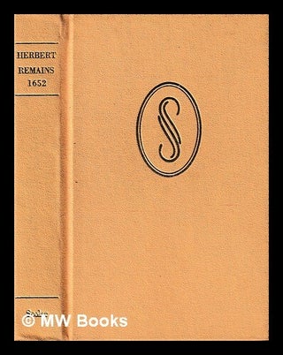 Item #436730 Remains, 1652. George Herbert