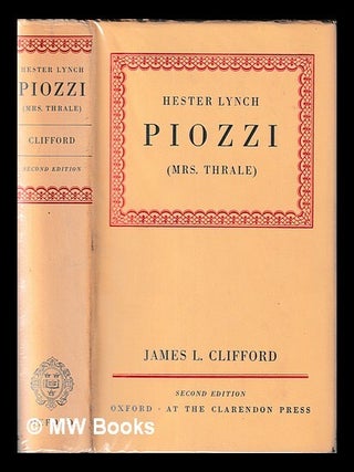 Item #449653 Hester Lynch Piozzi (Mrs. Thrale) / by James L. Clifford. James L. Clifford, James...