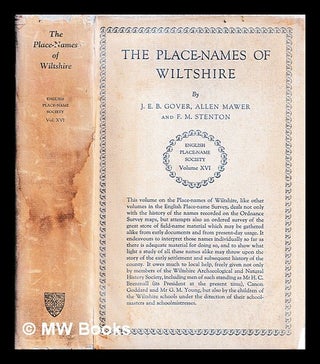 Item #451995 The place-names of Wiltshire. J. E. B. Gover, John Eric Bruce, b. 1894