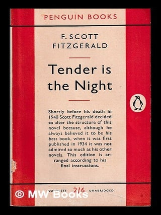 Item #452765 Tender is the Night / Fitzgerald, F. Scott ; Preface by Malcolm Cowley. F. Scott...
